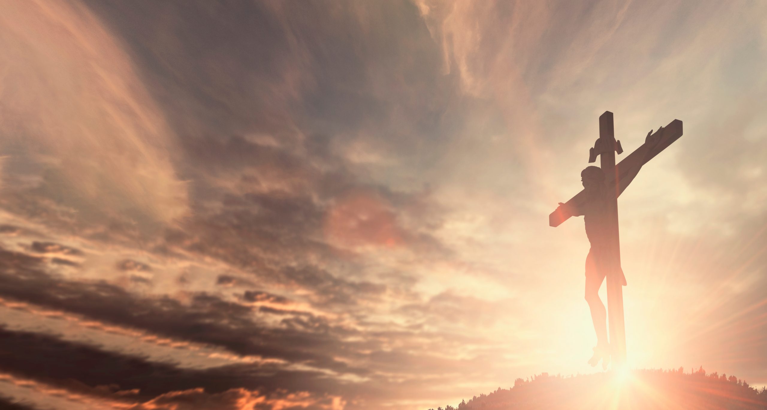 Jesus on the cross at sunrise