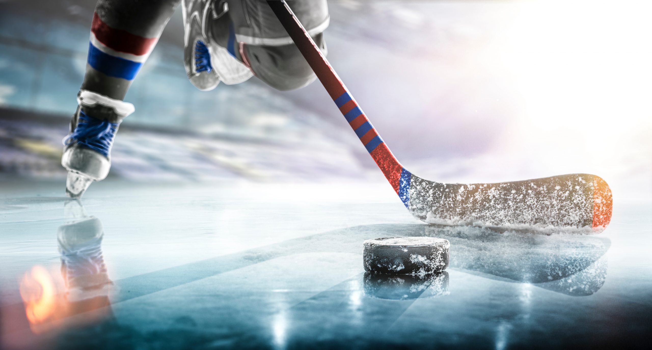 Hockey stick with puck