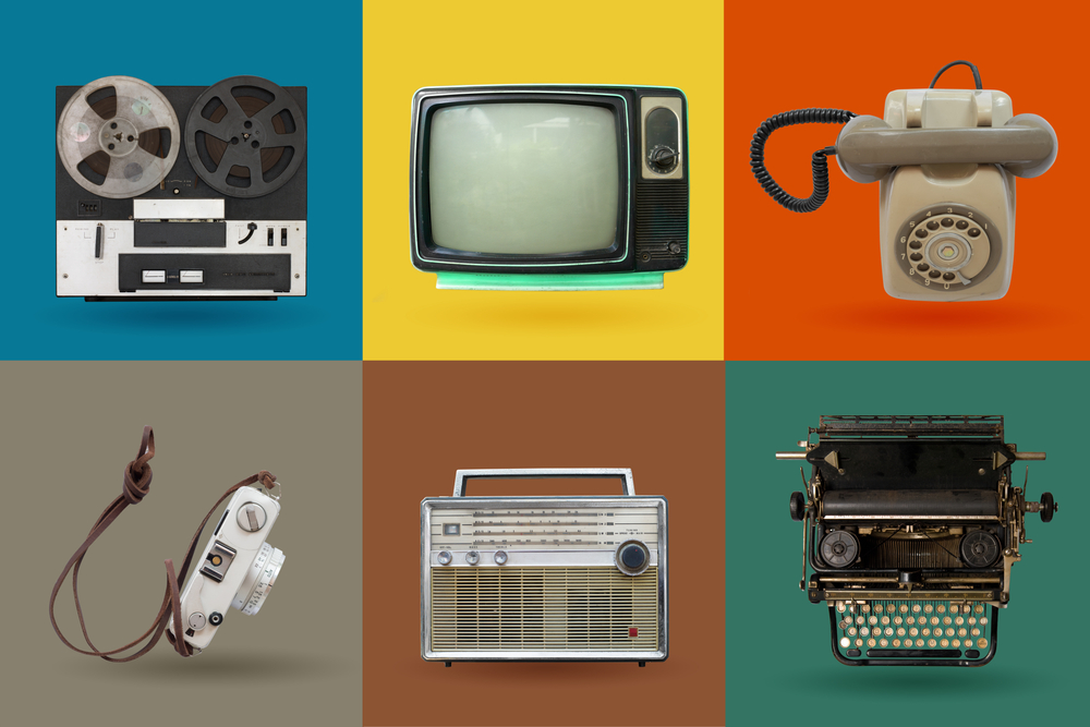 Images of retro electronics from the Good Old Days.