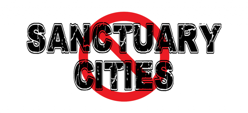Illustration indicating NO SANCTUARY CITIES