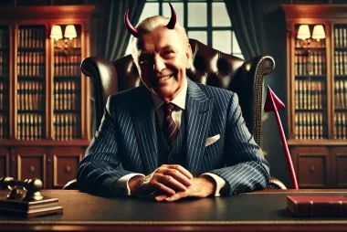 A caricature of Joe Biden with horns begs the question, Is Joe Biden Evil?