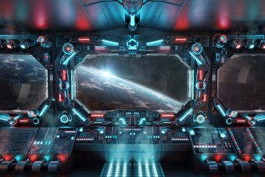 The View from. the interior of a space ship.